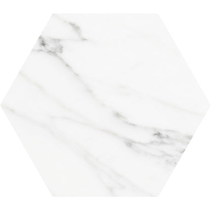 White 8x9 Hexagon Matte Porcelain Tile (25 pack, 9.93 sq ft/case) - Sample