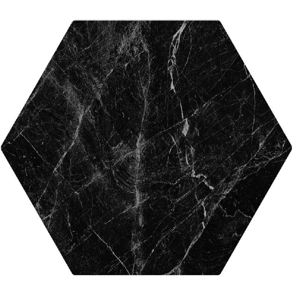Black 8x9 Matte Hexagon Porcelain Tile (25 pack, 9.93 sq ft/case)