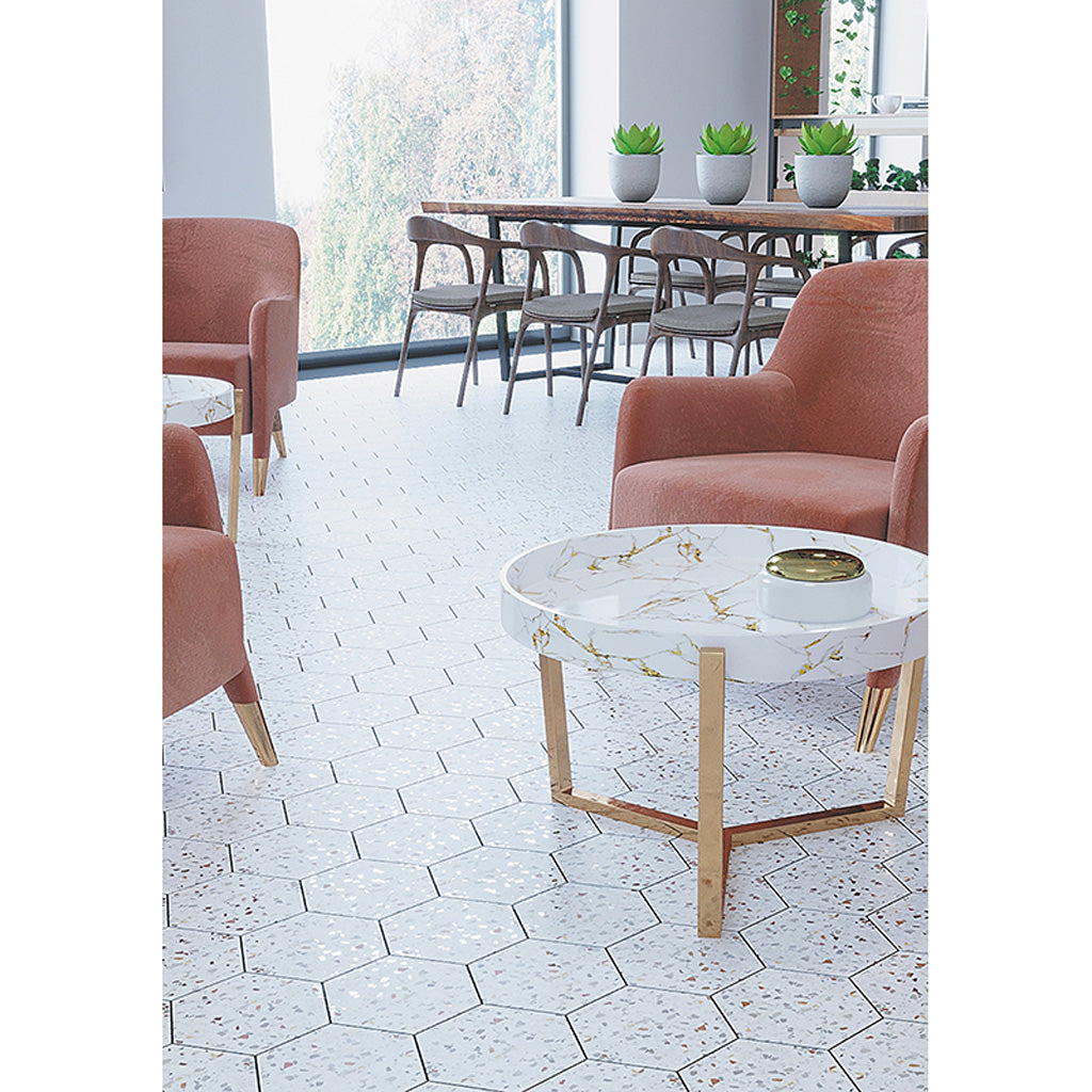 White 8x9 Matte Hexagon Porcelain Tile (25 pack, 9.93 sq ft/case)