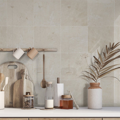 Crema Marfil Polished Marble Tile