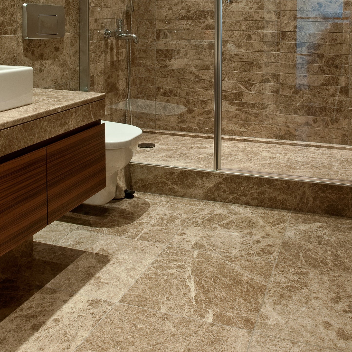 Emperador Light Polished Marble Tile