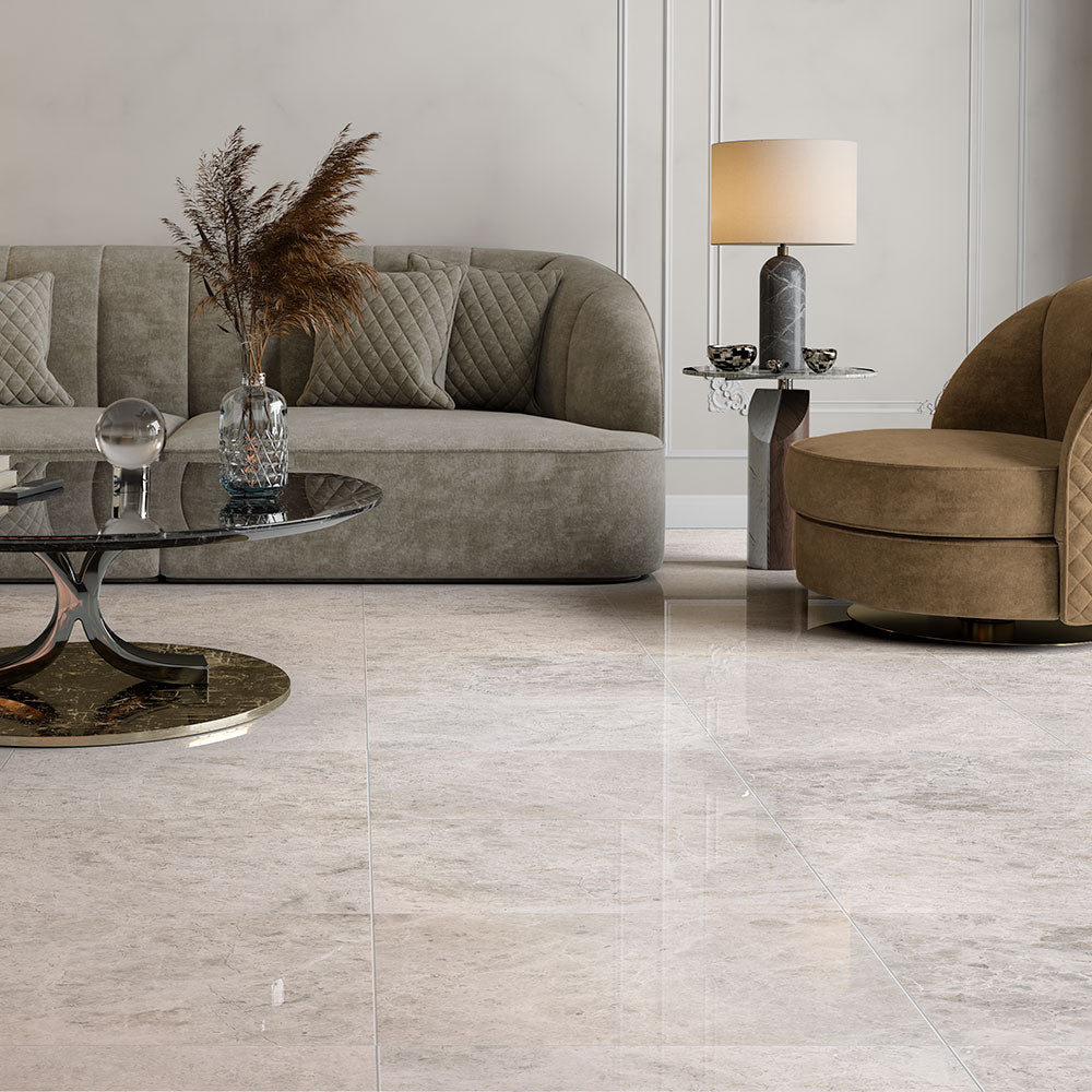 Silver Mystique Polished Marble Tile