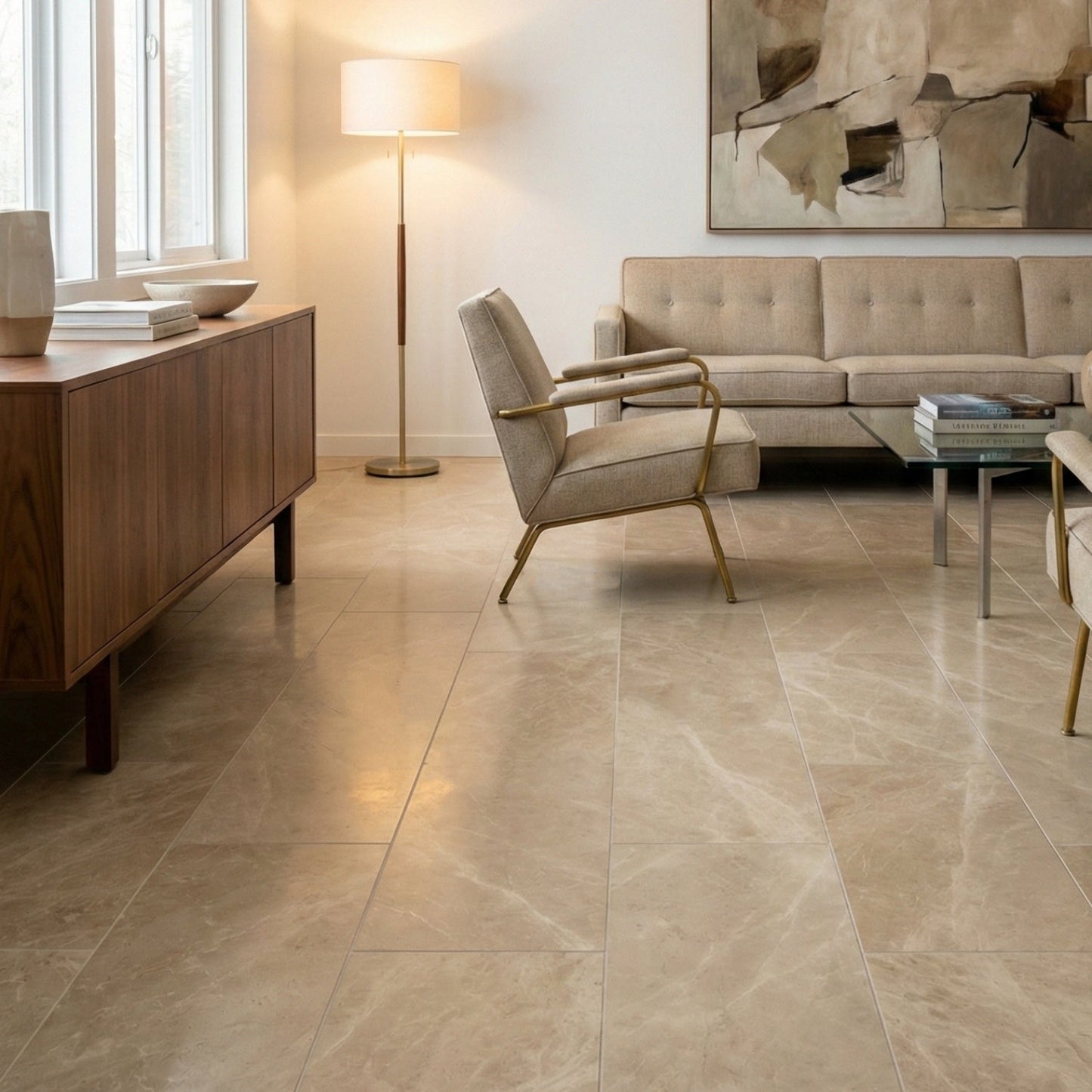 Royal Beige Honed Marble Tile