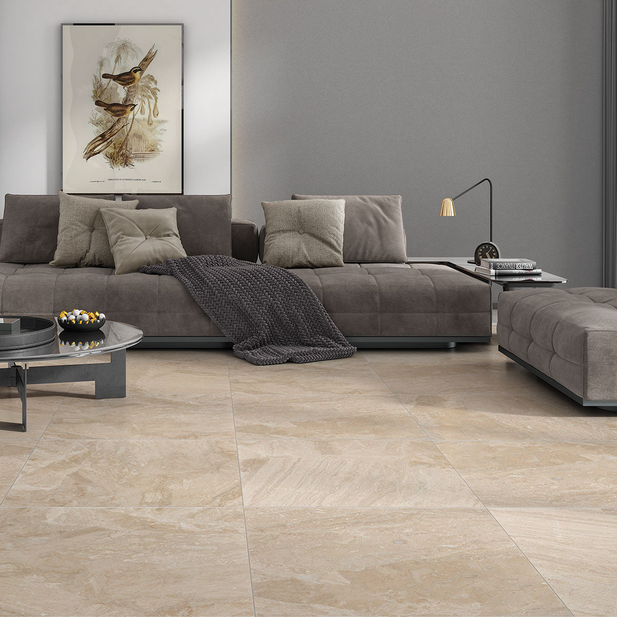 Royal Beige Honed Marble Tile