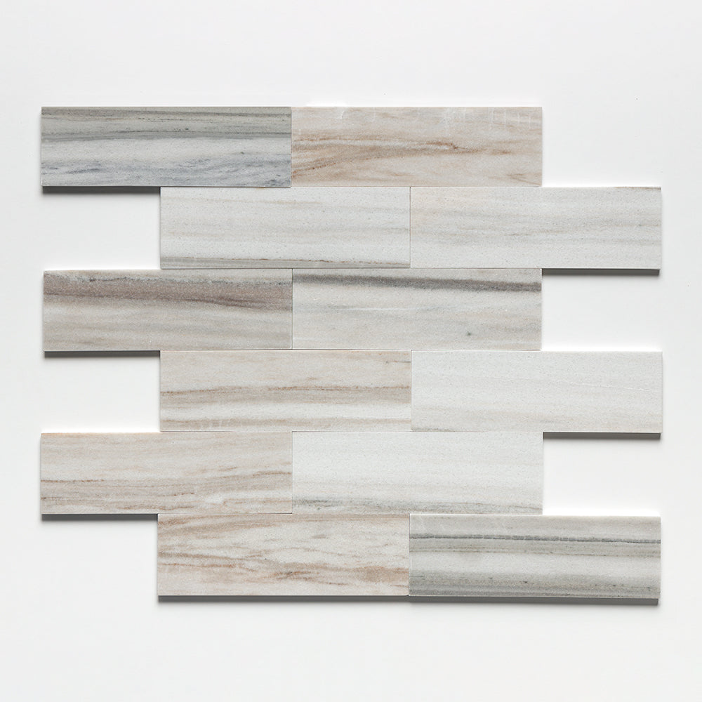 Silver Sky Polished Subway Marble Tile