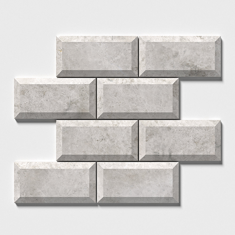 Silver Sky Honed Subway Marble Tile
