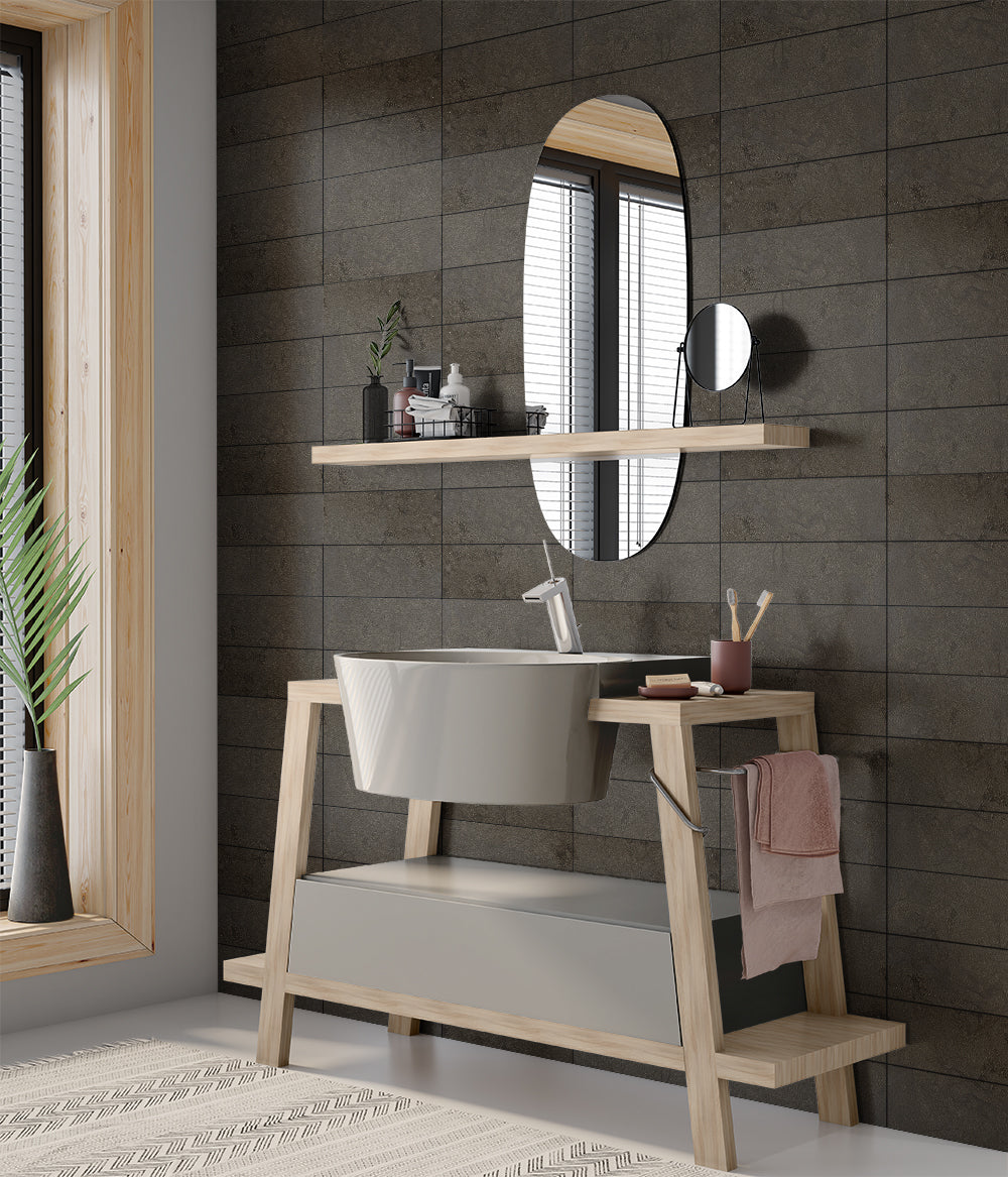 Gray Fousanna Honed Subway Limestone Tile