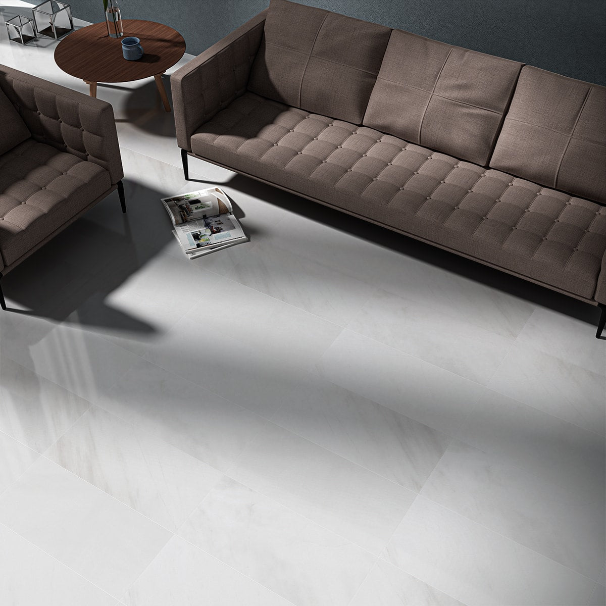 Bianco Dolomiti Honed Marble Tile