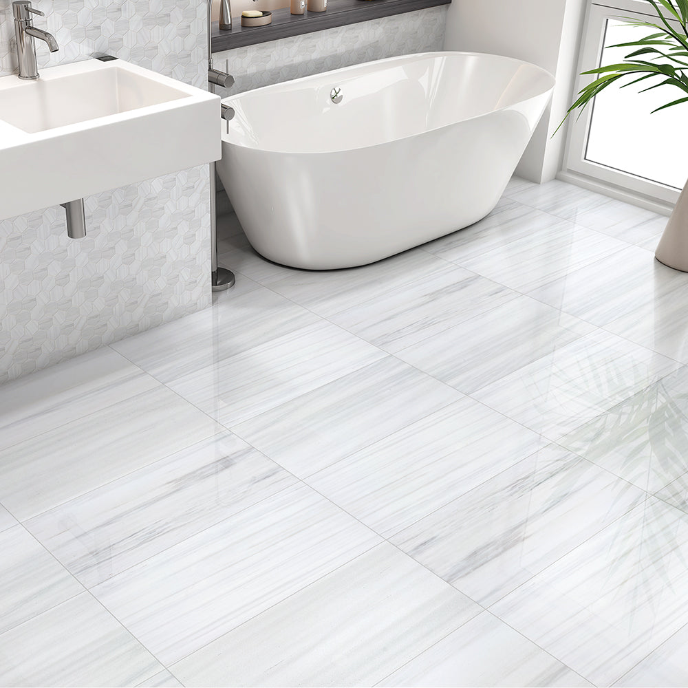 Bianco Dolomiti Polished Marble Tile