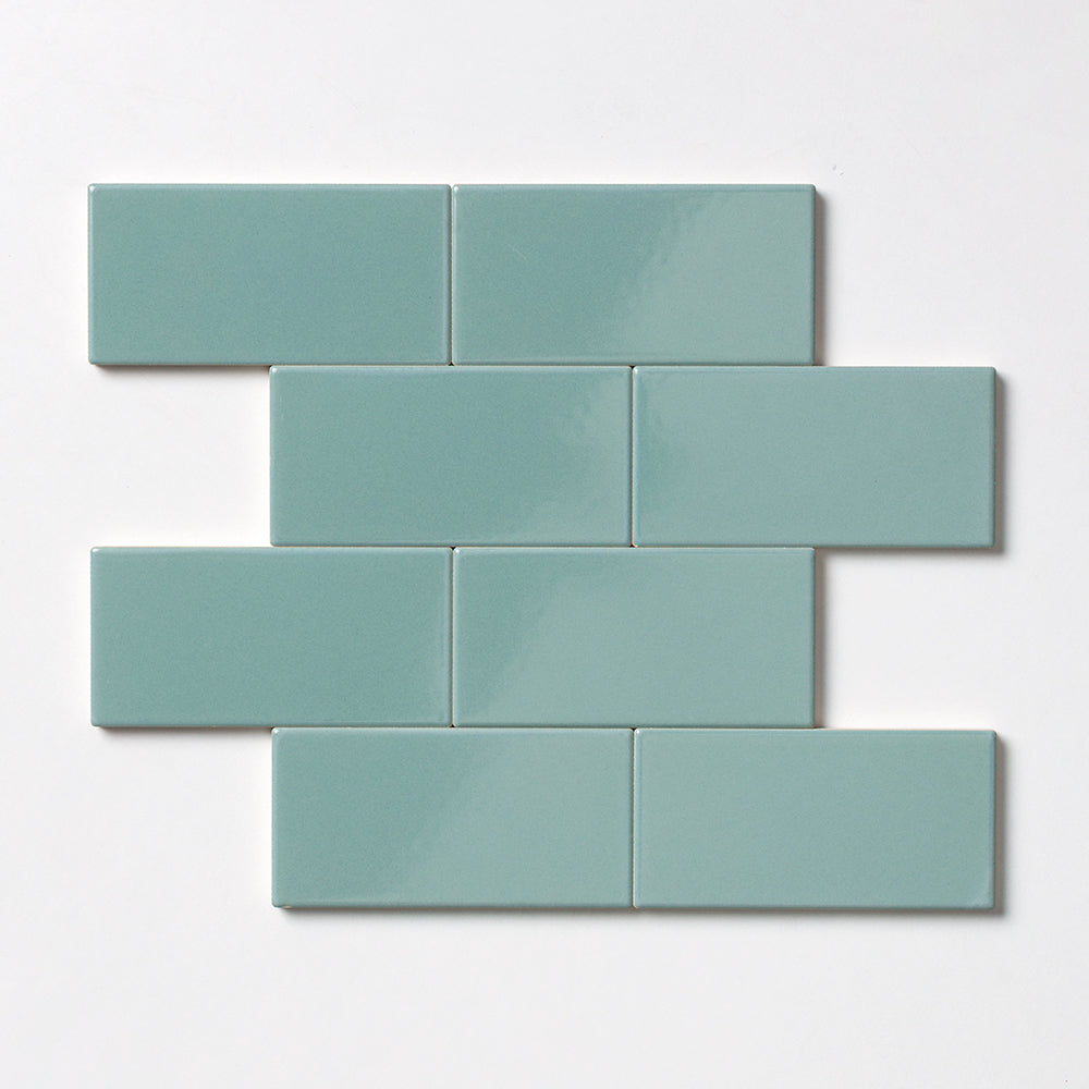Sage Glossy Subway Ceramic Tile