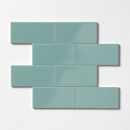 Sage Glossy Subway Ceramic Tile