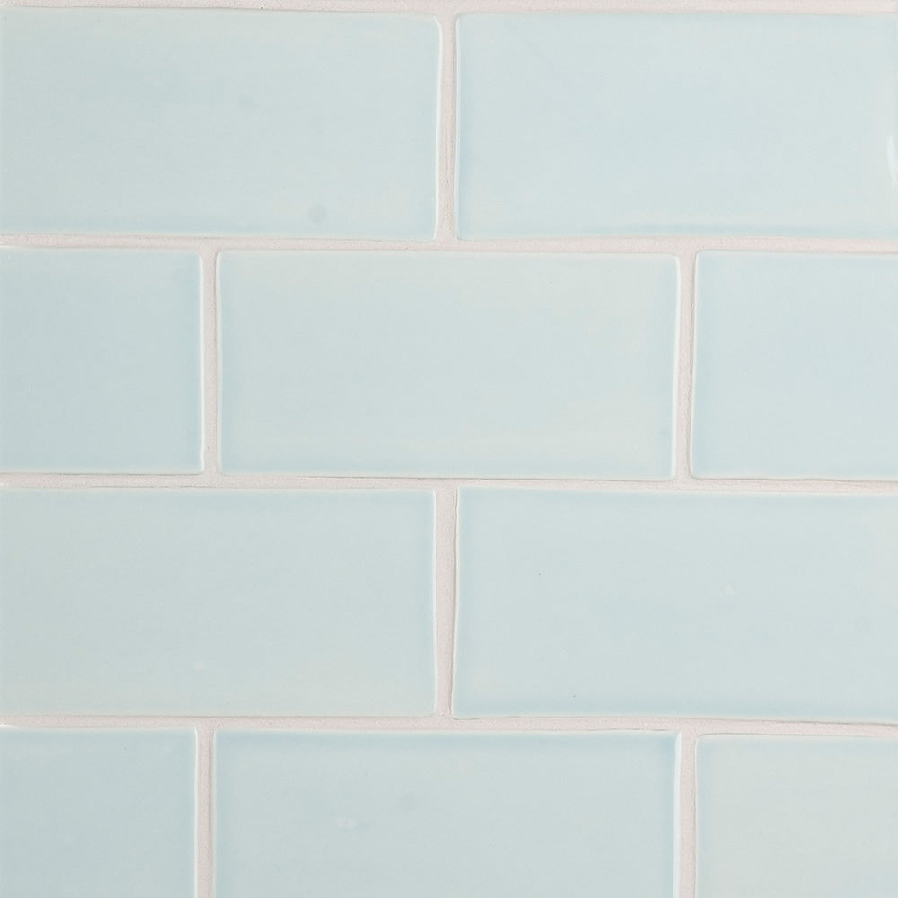 Seafoam Glossy Subway Ceramic Tile