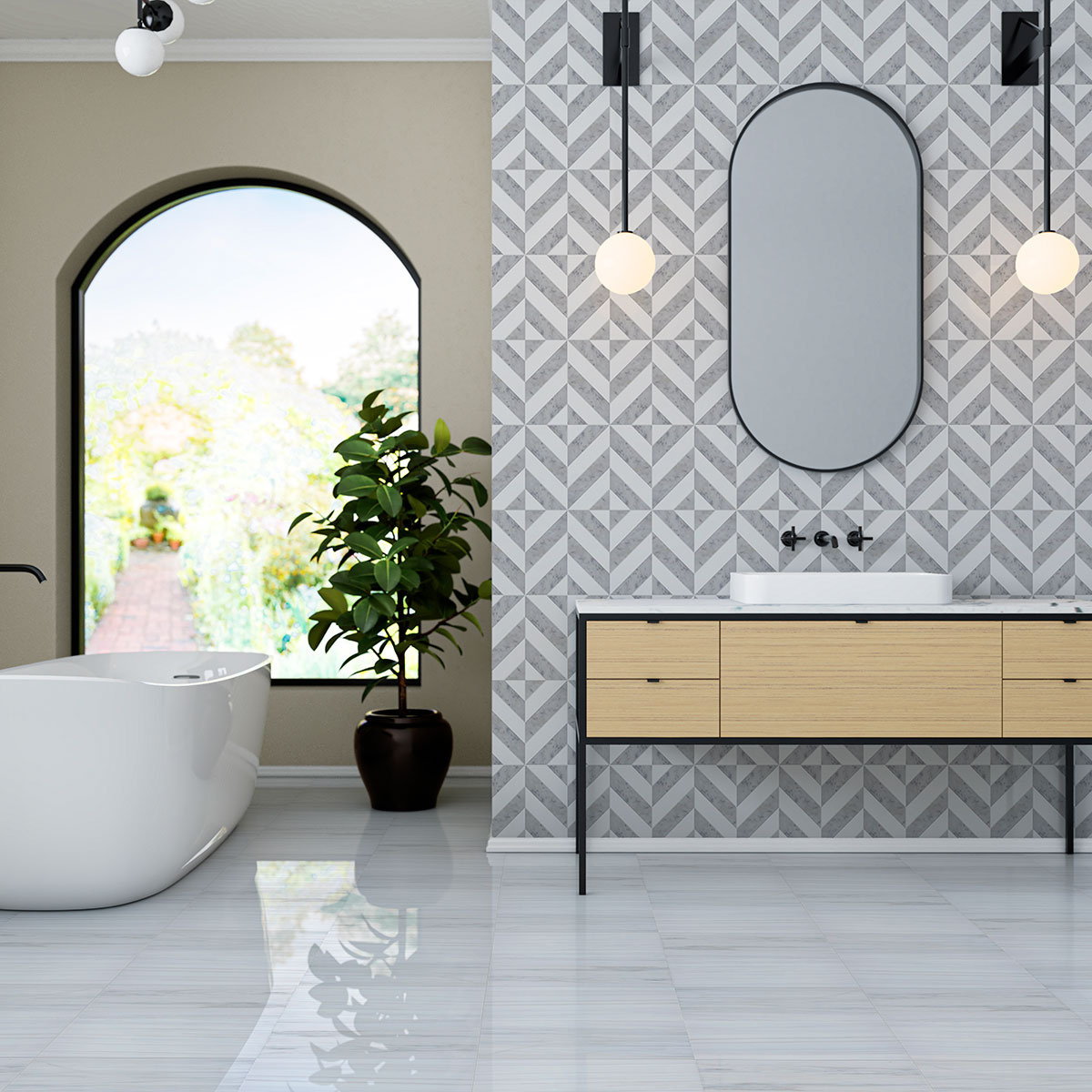 Bianco Dolomiti Polished Marble Tile