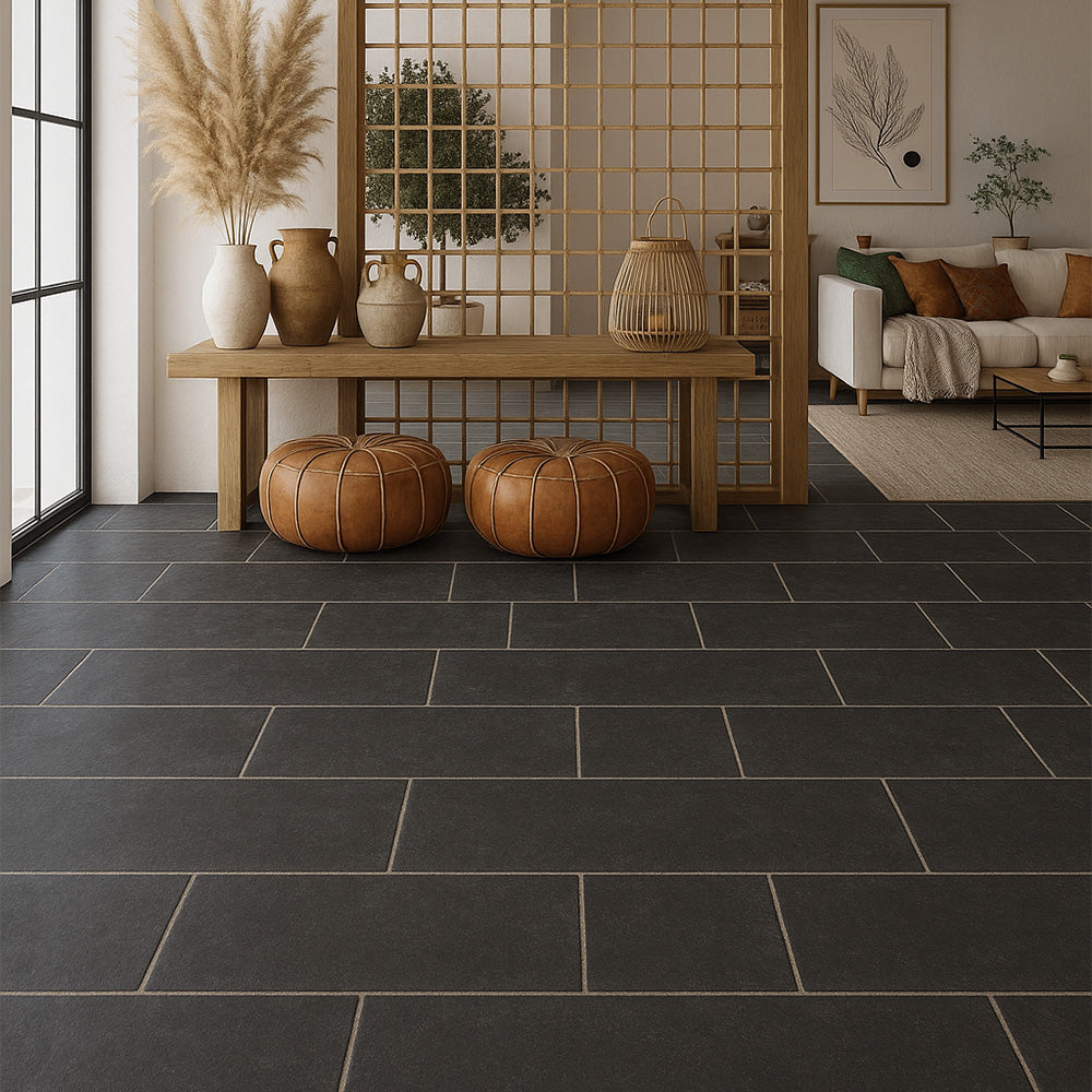 Belgium Blue Brushed Chiselled Limestone Tile