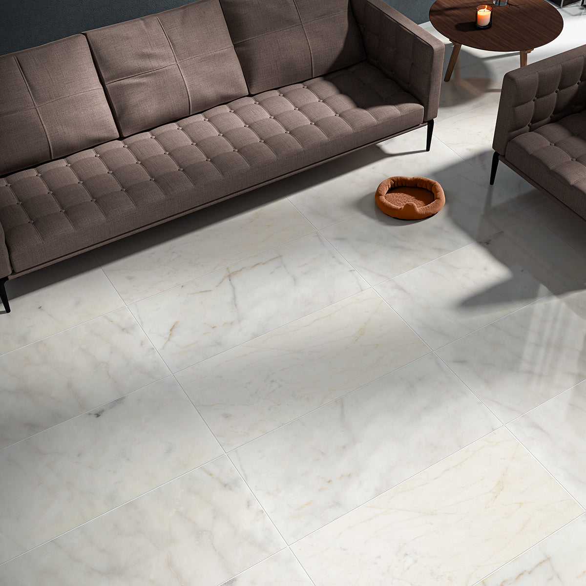 Fusion White Polished Marble Tile