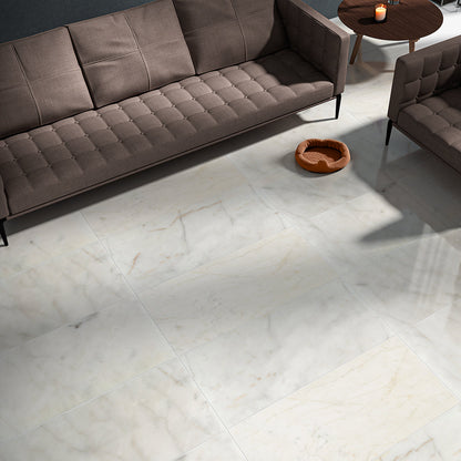 Fusion White Polished Marble Tile