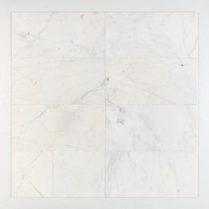 Fusion White Honed Marble Tile