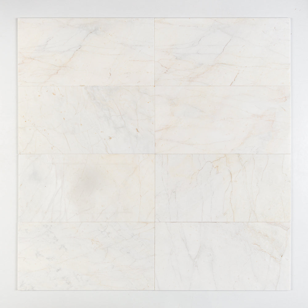 Fusion White Honed Marble Tile