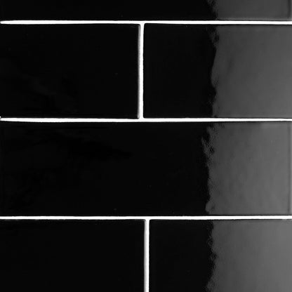 Midnight Glossy Subway Ceramic Tile