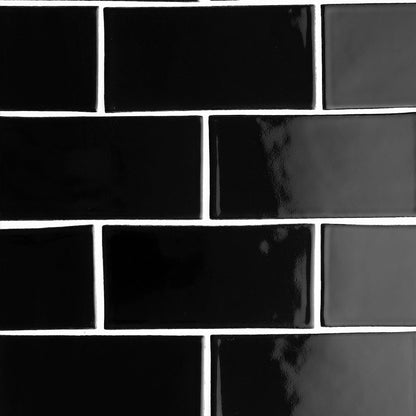 Midnight Glossy Subway Ceramic Tile