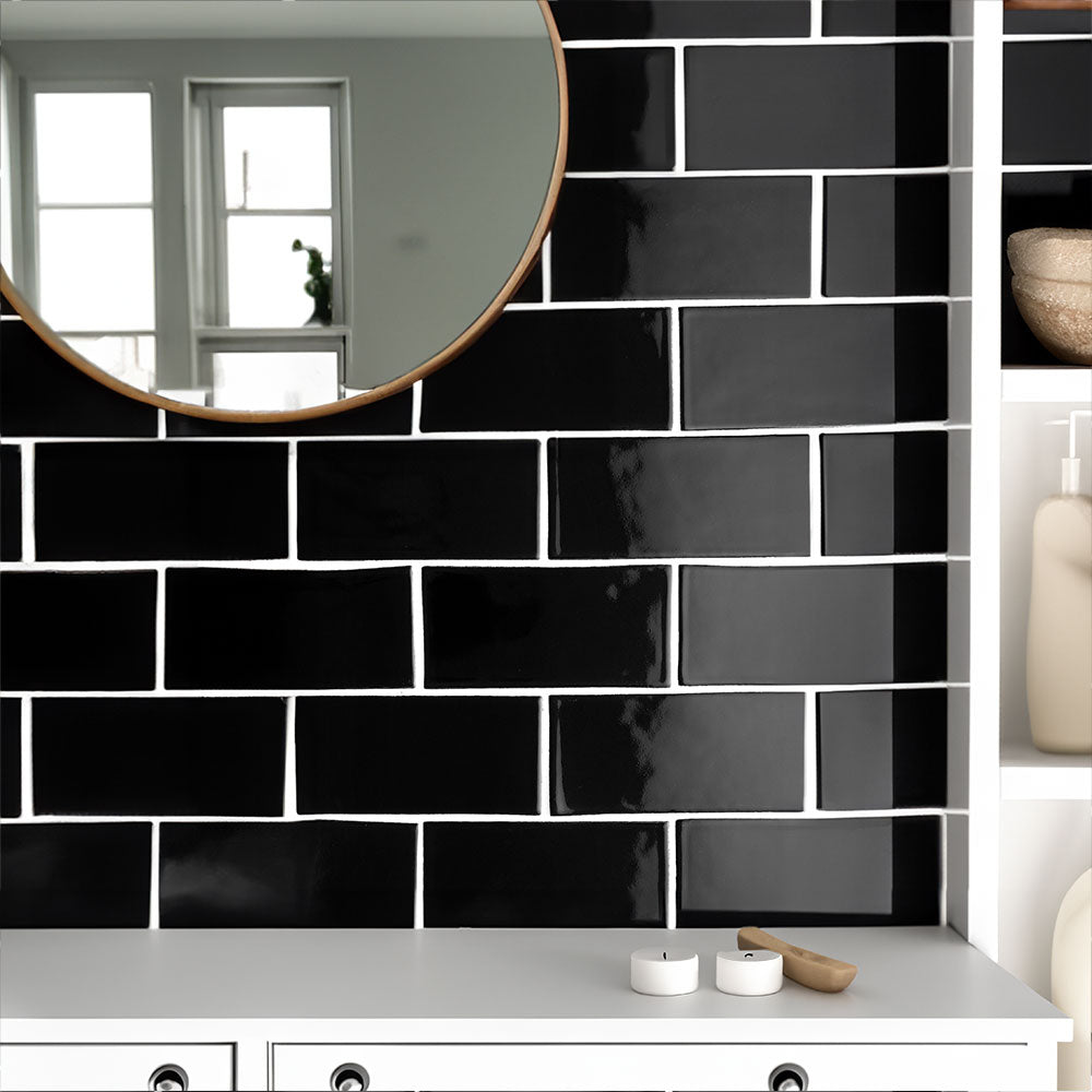 Midnight Glossy Subway Ceramic Tile