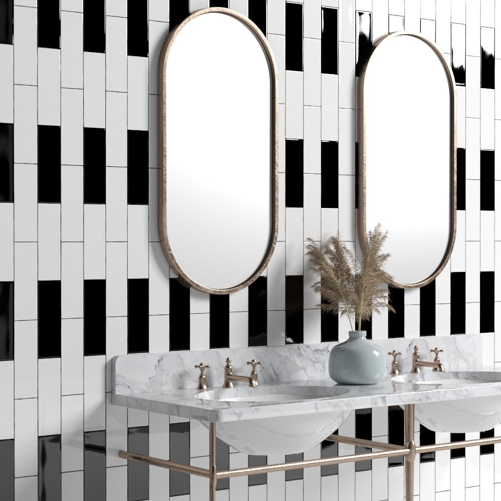 Midnight Glossy Subway Ceramic Tile