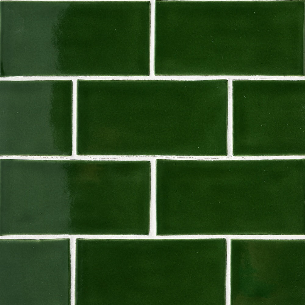 Forest Glossy Subway Ceramic Tile