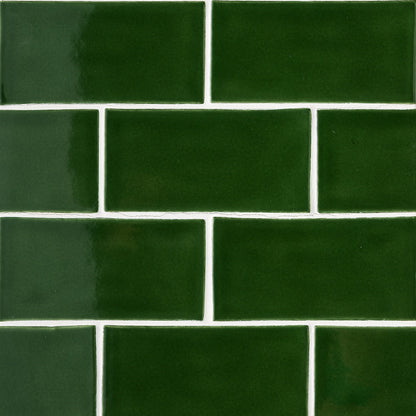Forest Glossy Subway Ceramic Tile
