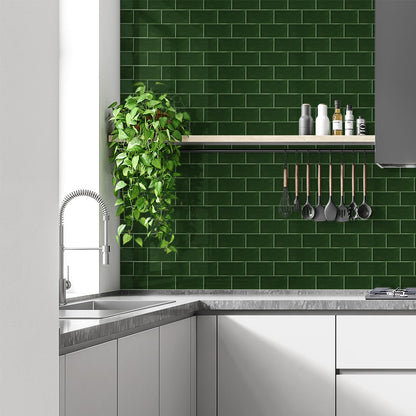 Forest Glossy Subway Ceramic Tile