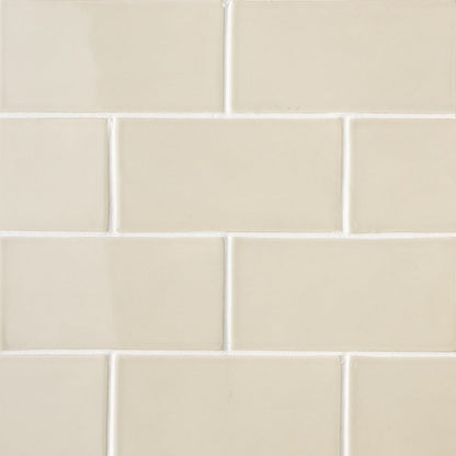Sand Glossy Subway Ceramic Tile