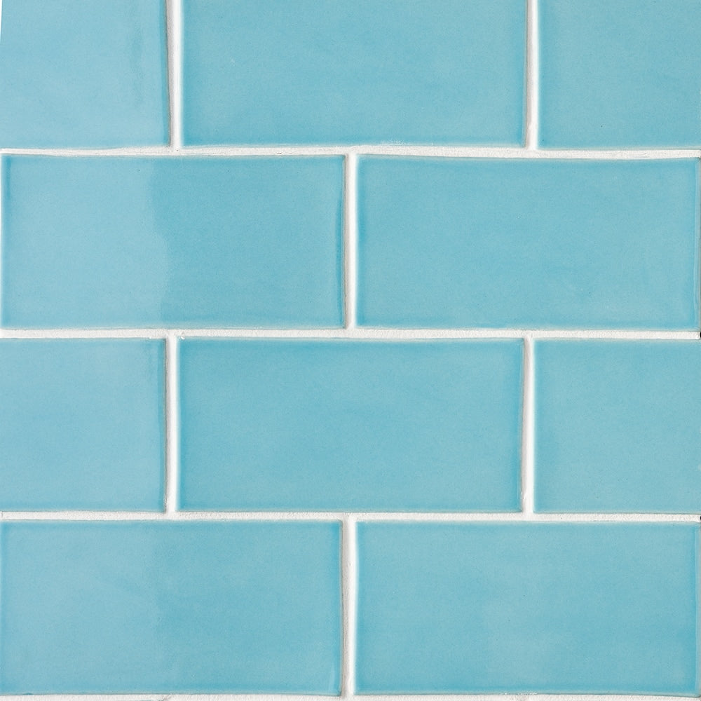 Turquoise Glossy Subway Ceramic Tile
