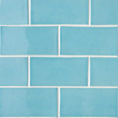 Turquoise Glossy Subway Ceramic Tile