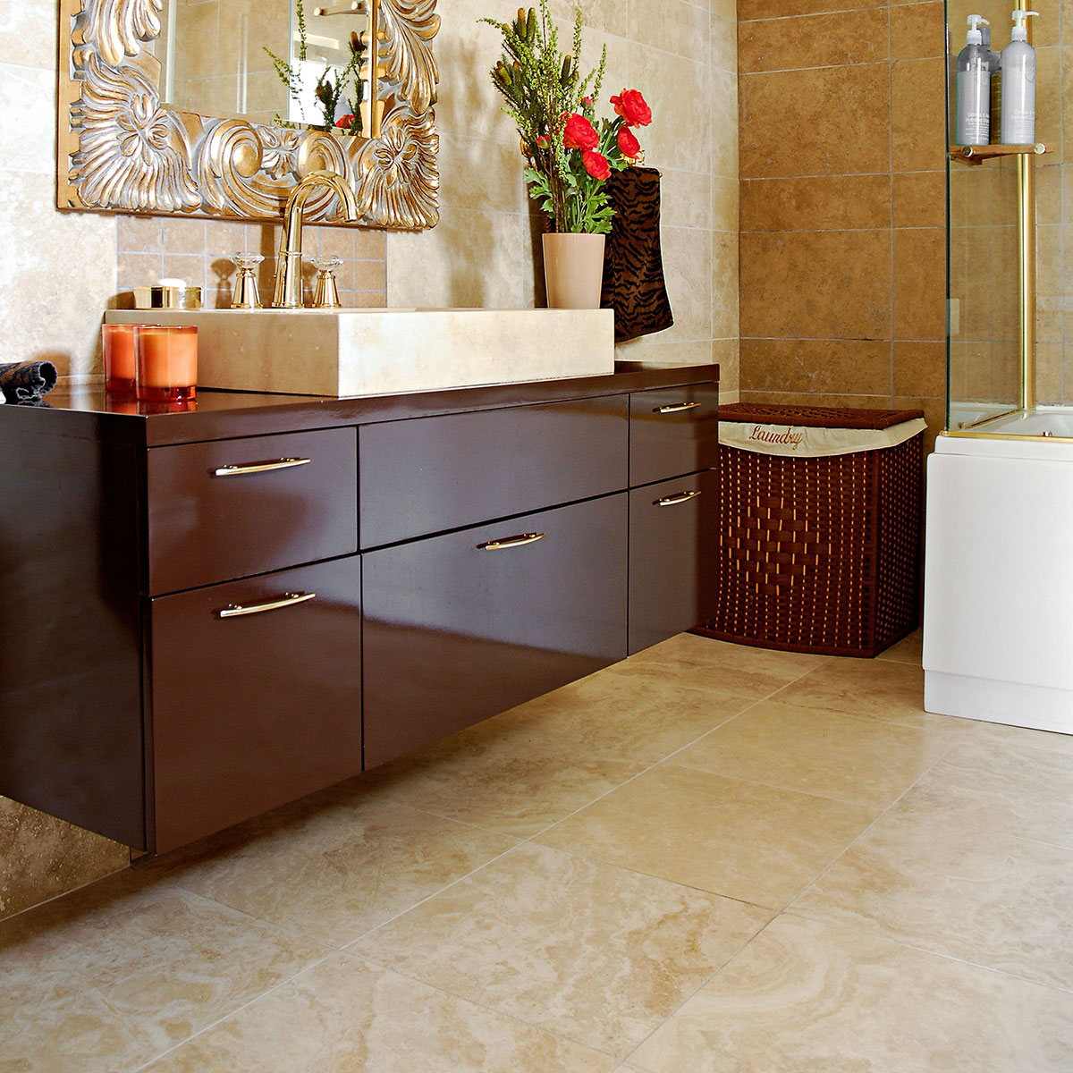 Chiaro Polished Filled Travertine Tile