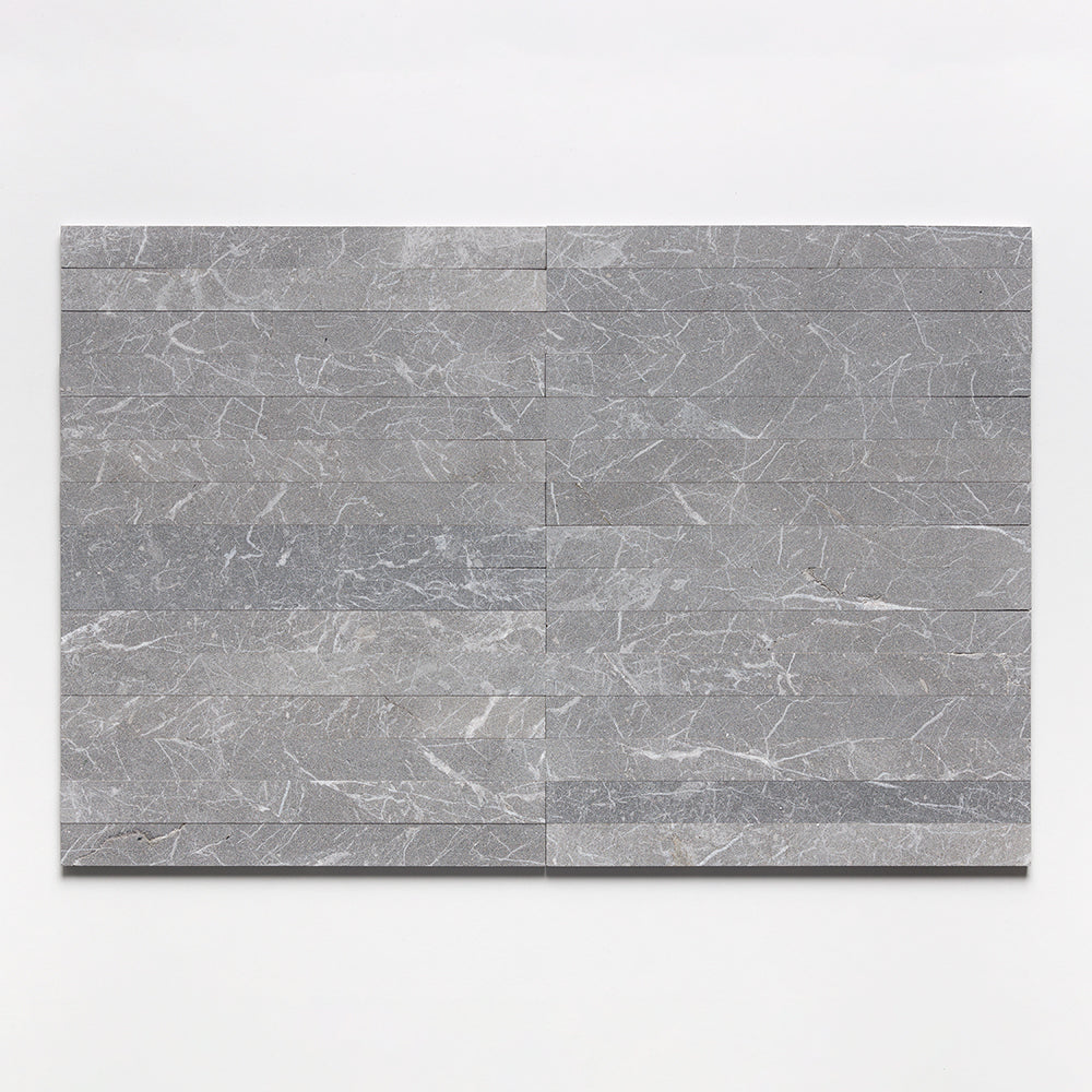 Iris Black Fine Textured Plank Marble Tile