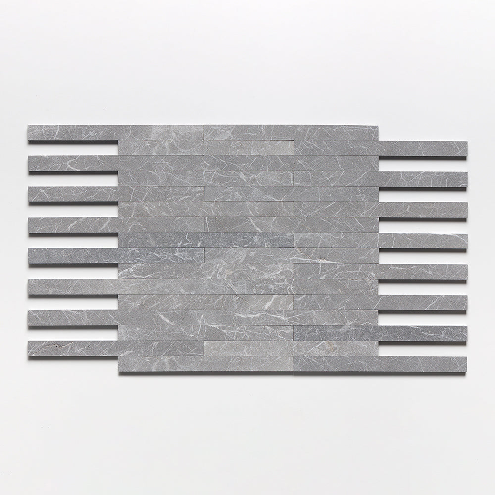 Iris Black Fine Textured Plank Marble Tile