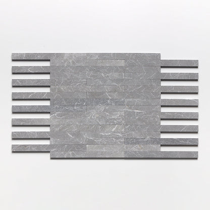 Iris Black Fine Textured Plank Marble Tile