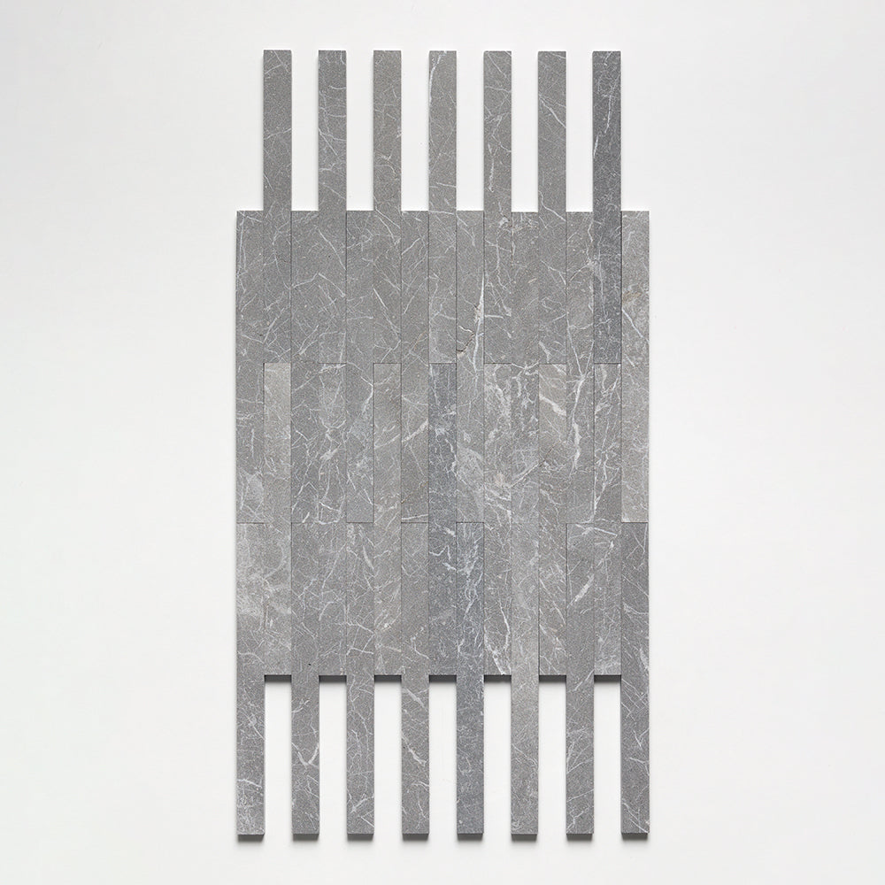 Iris Black Fine Textured Plank Marble Tile