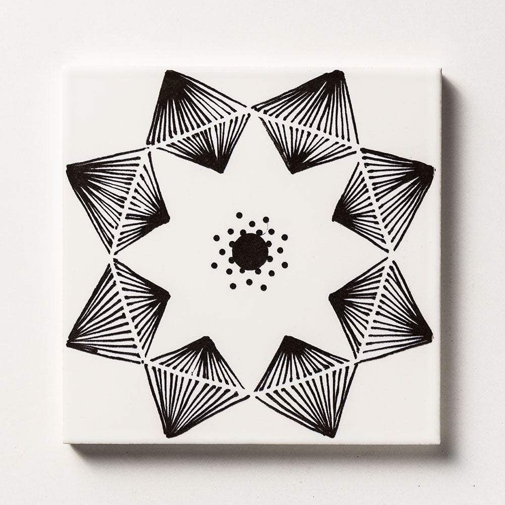 Black Diamonds Glossy Ceramic Tile