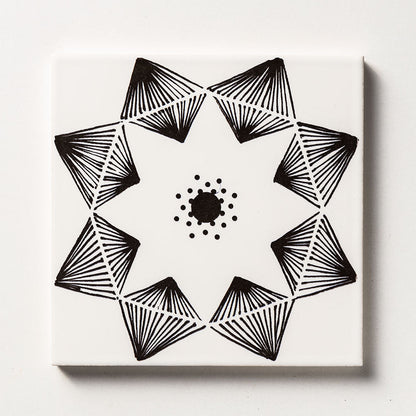 Black Diamonds Glossy Ceramic Tile