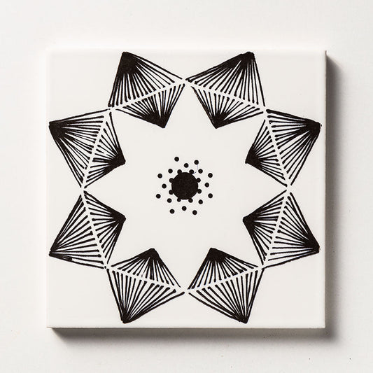 Black Diamonds Glossy Ceramic Tile