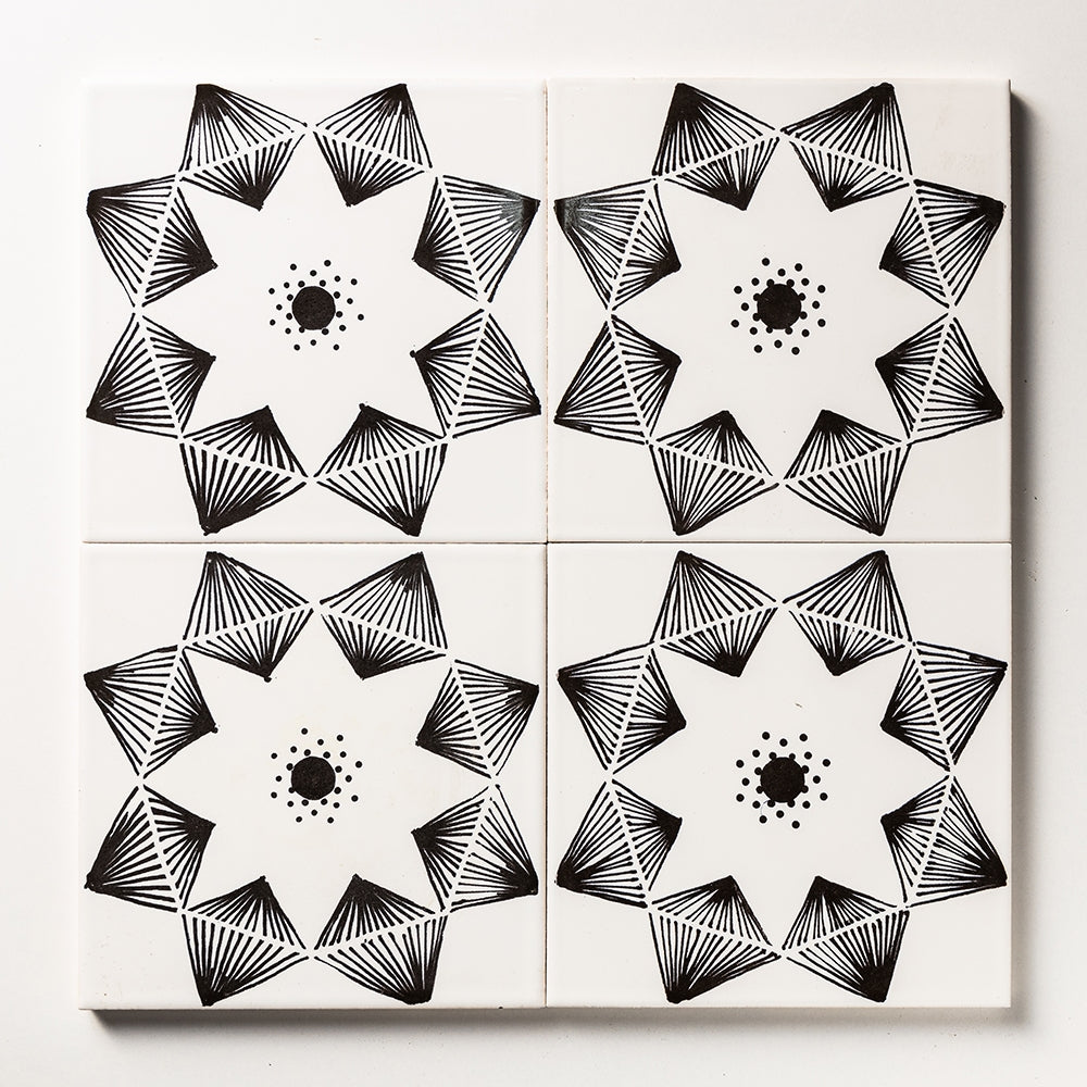 Black Diamonds Glossy Ceramic Tile
