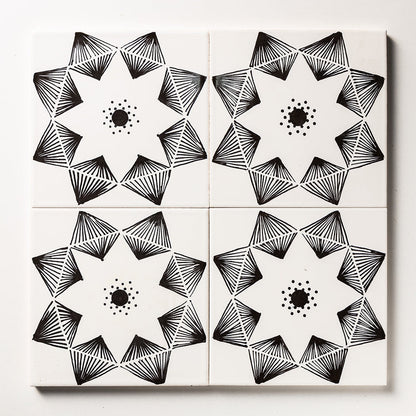 Black Diamonds Glossy Ceramic Tile