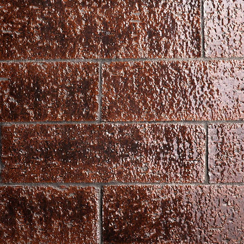 Piedra Marron Glossy Subway Terracotta Tile