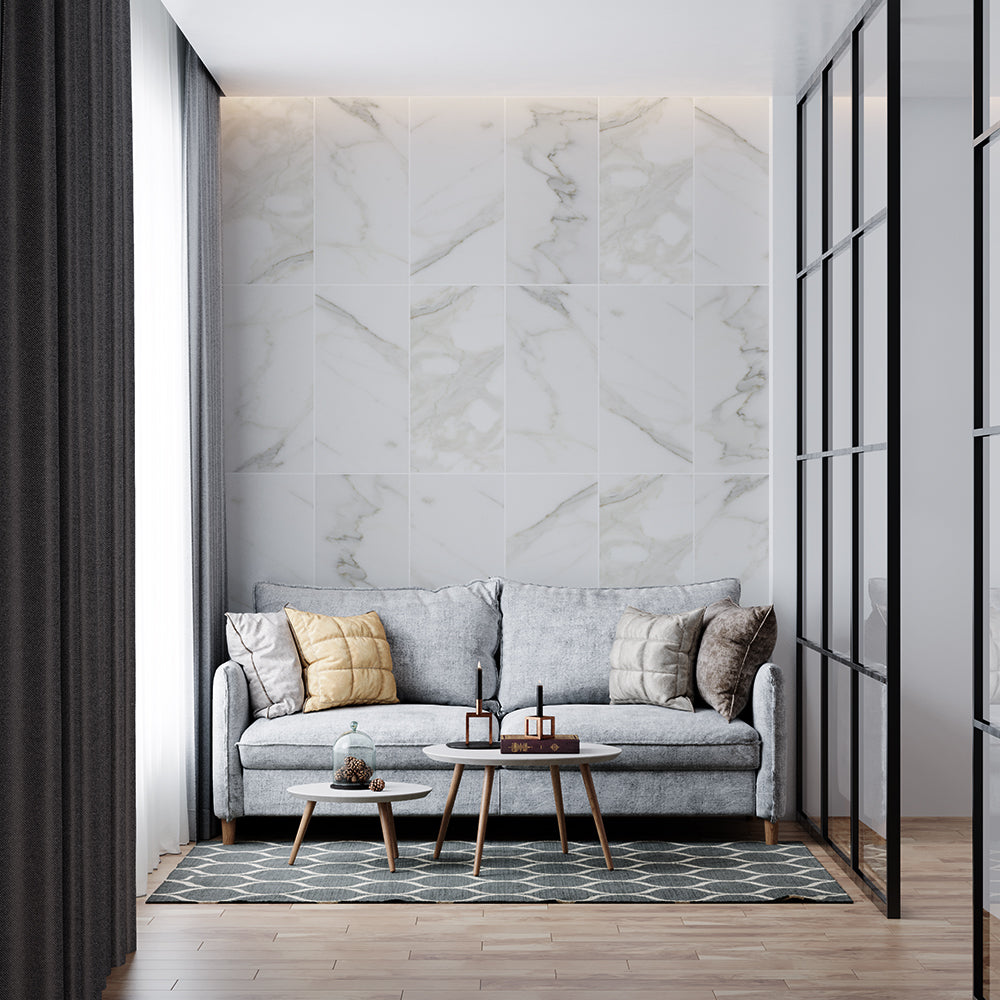Calacatta Gold Honed Marble Tile