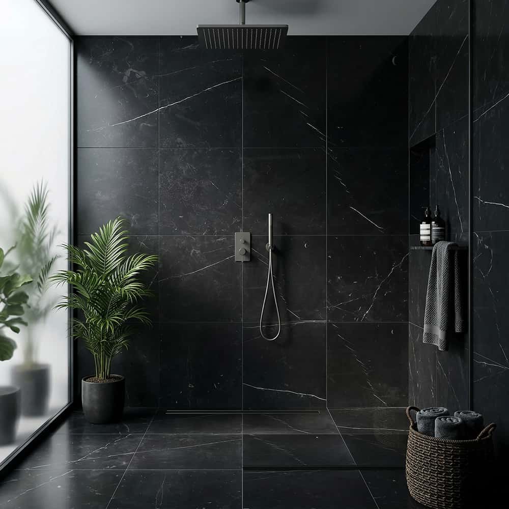 Black Honed Marble Tile