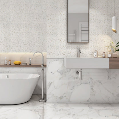 Calacatta Gold Polished 5/8x5/8 Marble Mosaic