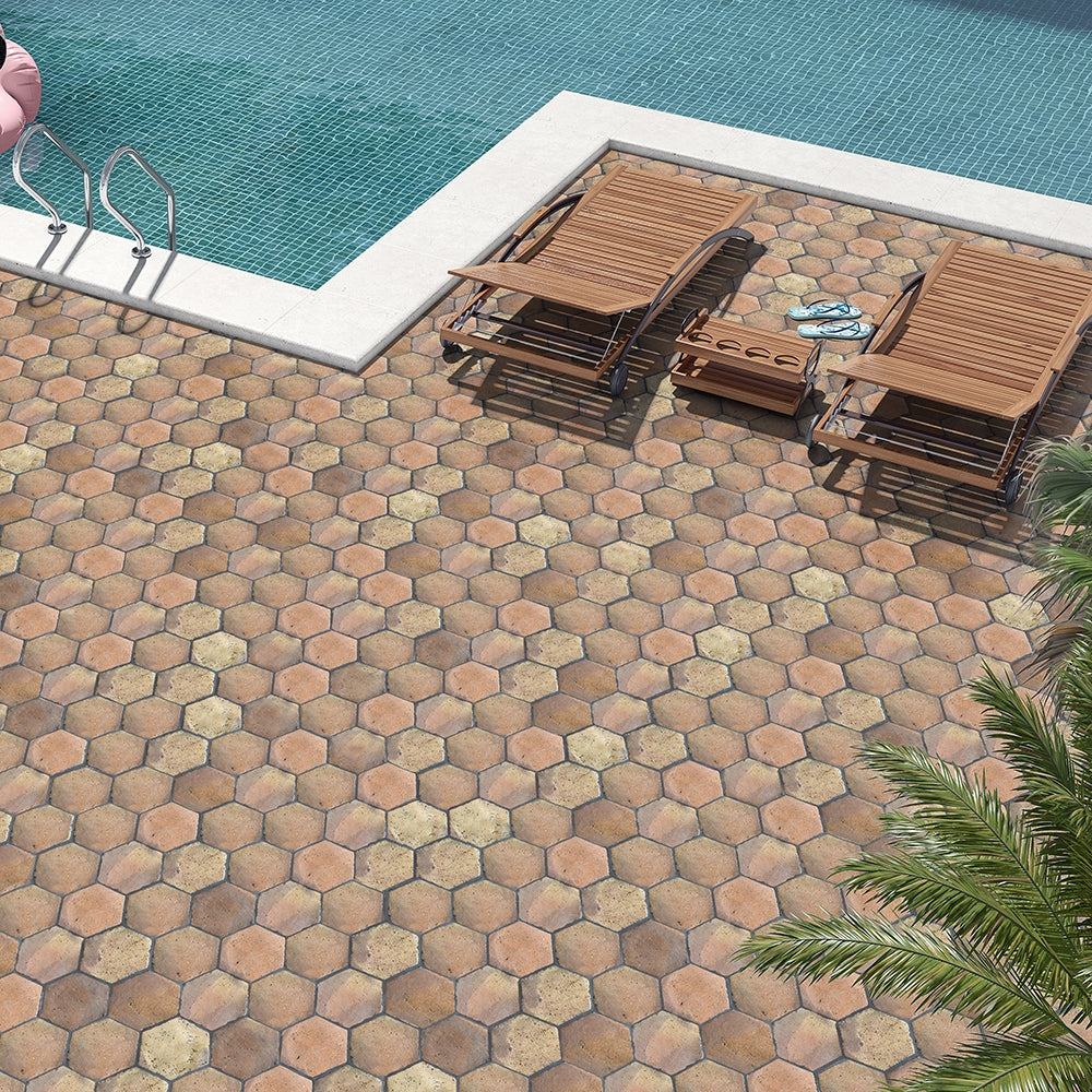 Regenerado Natural Hexagon Terracotta Tile