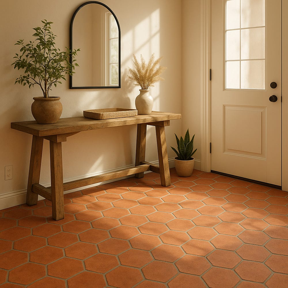 Hexagono Natural Hexagon Terracotta Tile