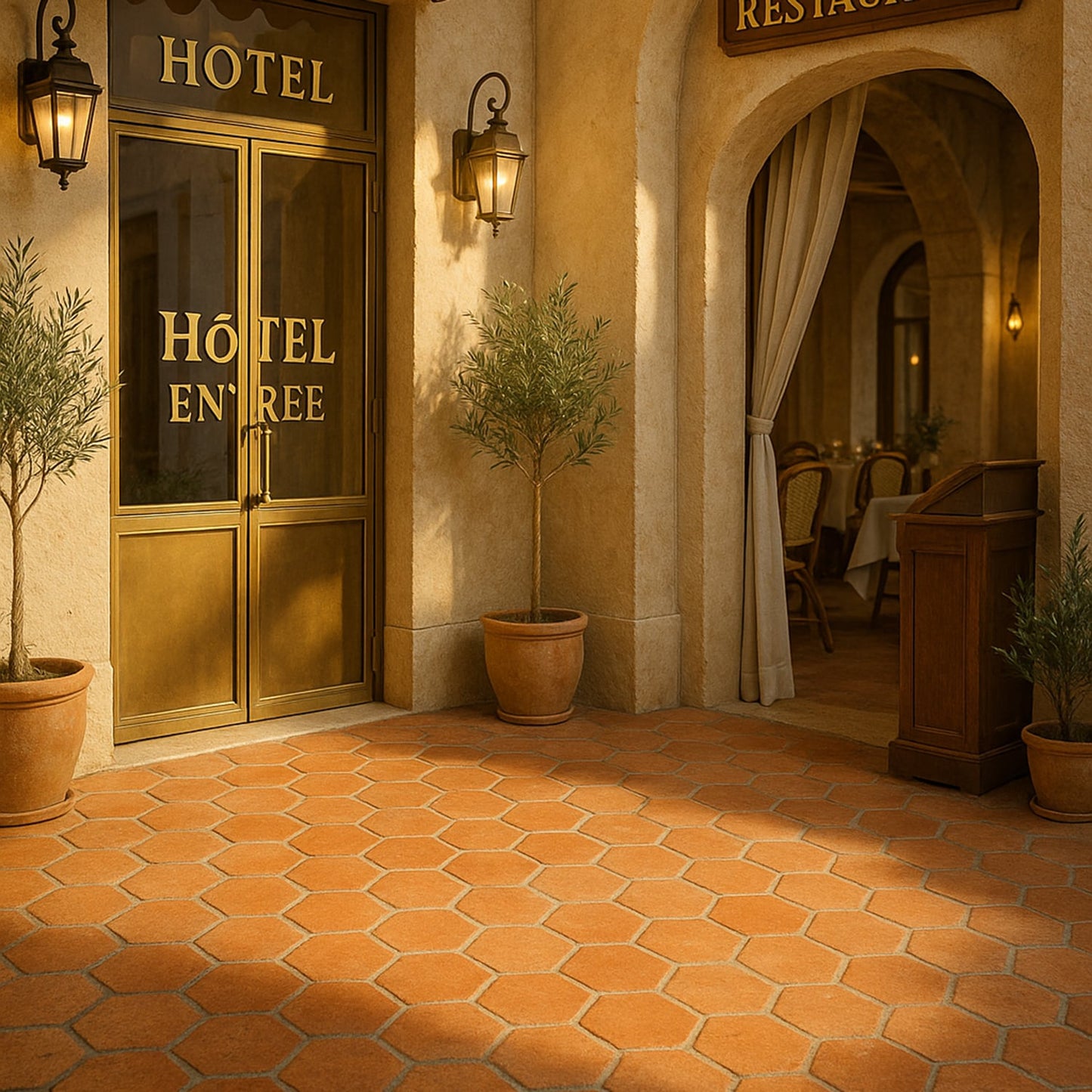Hexagono Natural Hexagon Terracotta Tile
