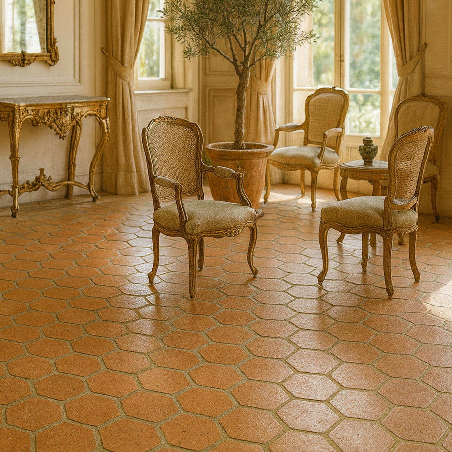 Hexagono Natural Hexagon Terracotta Tile